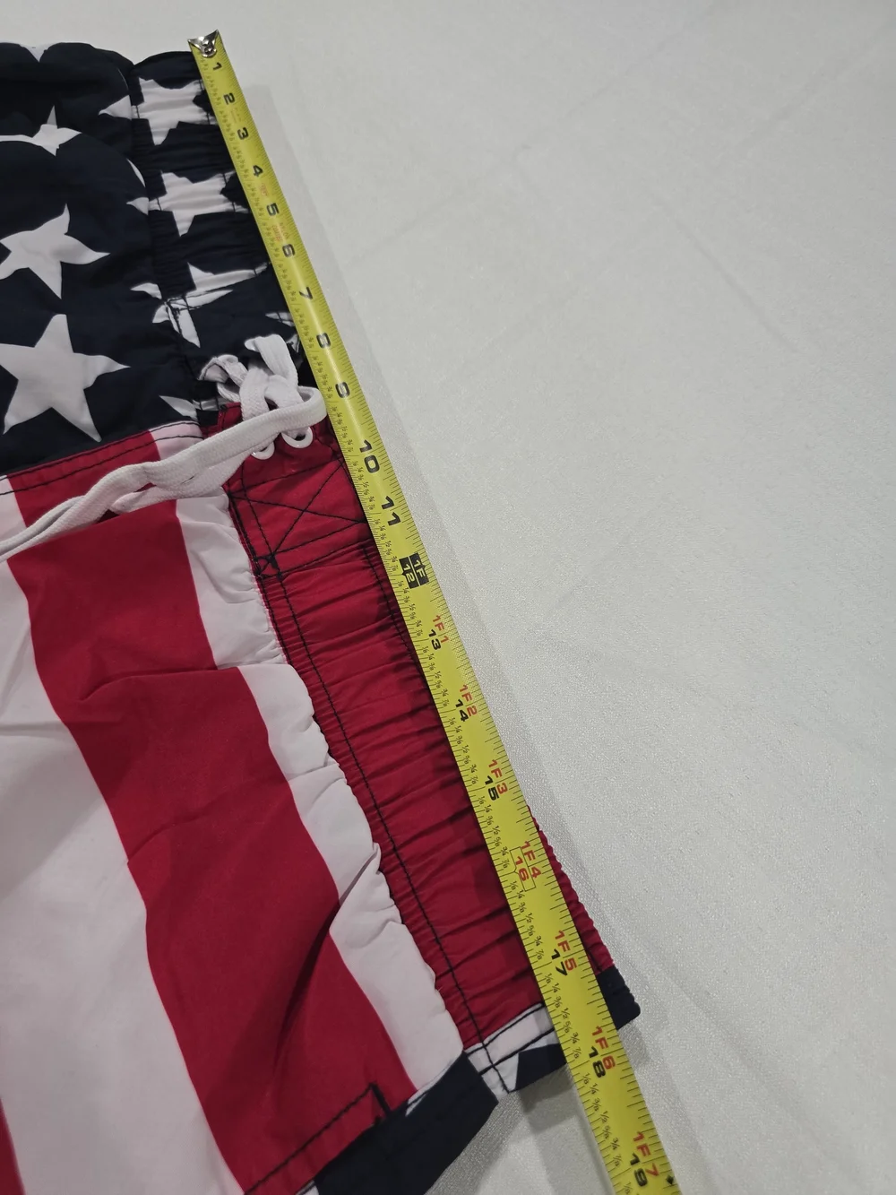 Faded Glory Red, White & Blue Star Stripe Swim Shorts Size Large (36-38)